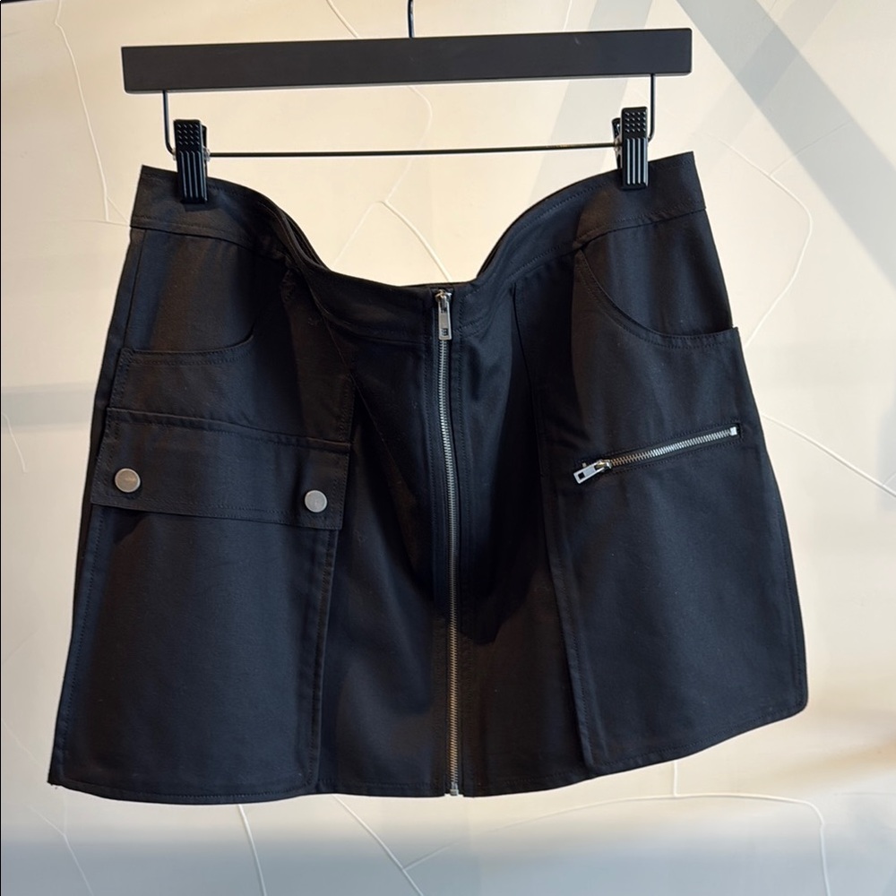 Black Mini Skirt with Zipper Detail